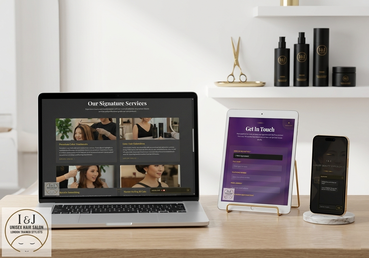 Hair Salon website mockup